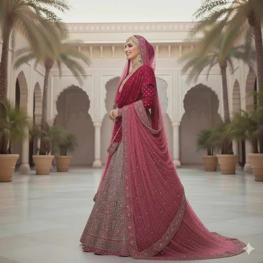 Regal Looks: 4 Ways to Double Wrap a Bridal Dupatta as a Hijabi