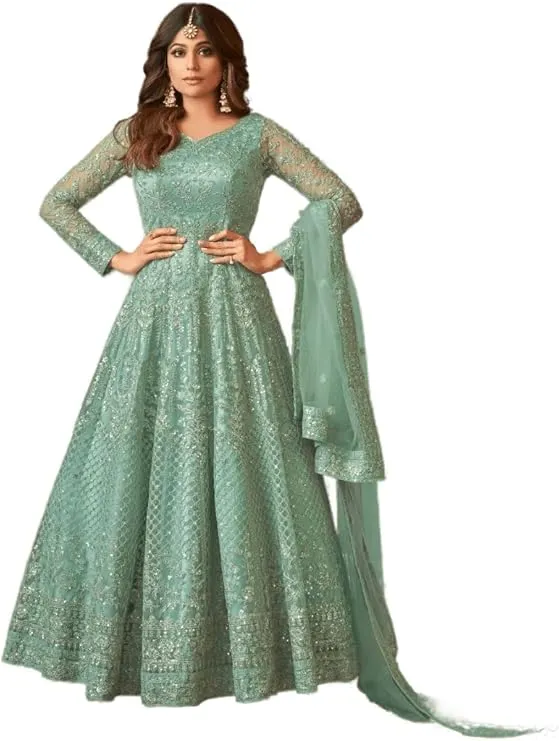 Dress for Blue Muslim Wedding - Blue Elegant