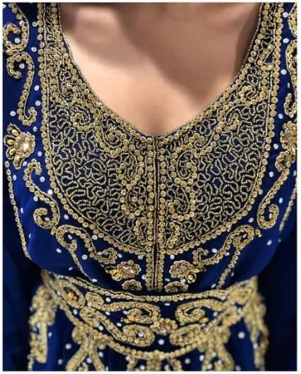 Blue Dubai Bridal Caftan