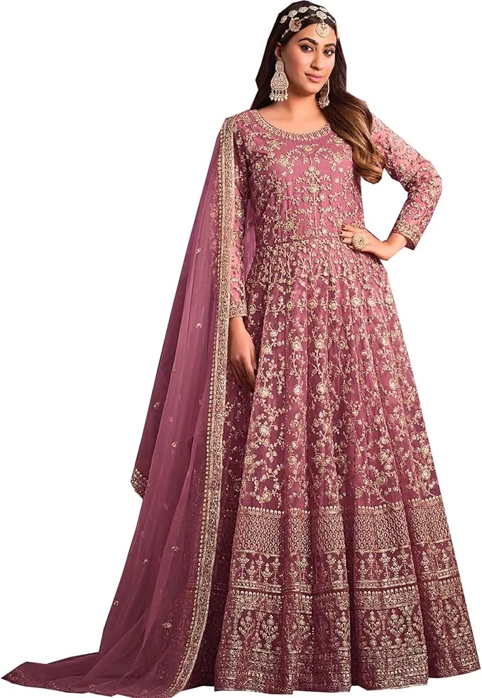 Fuschia Dress for Muslim Wedding - Fuschia Mughal-era