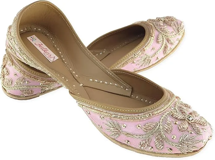 Gold and pink jutti - Pink Elegant