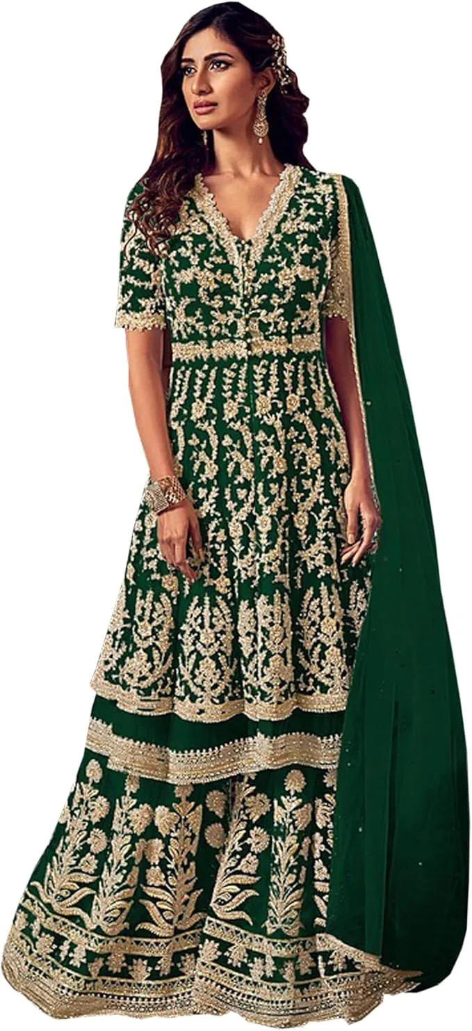 Green Sharara - Green Traditional