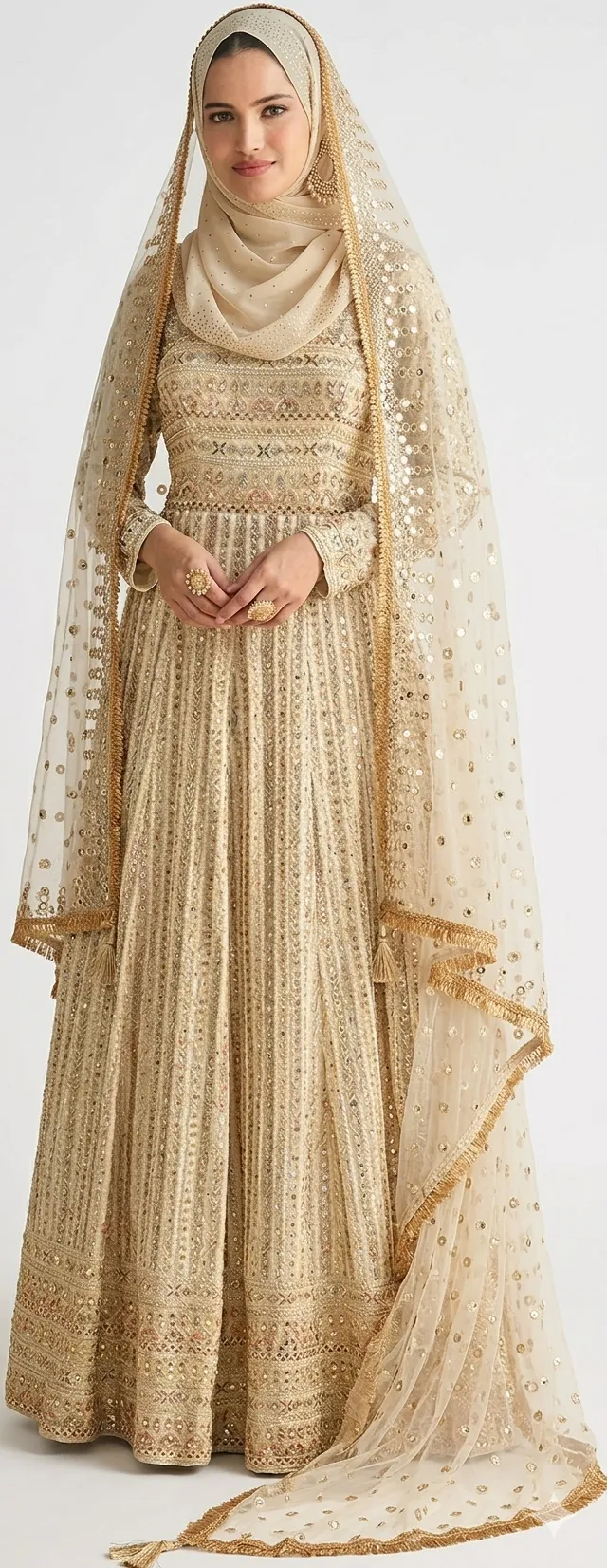 A sheer white dupatta can be used as a bridal veil
