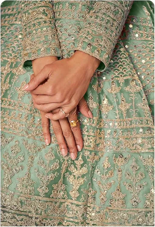 Sage Green Muslim Wedding Dress