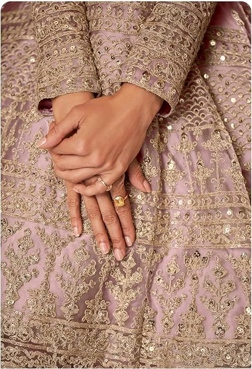 Lilac Muslim Wedding Dress