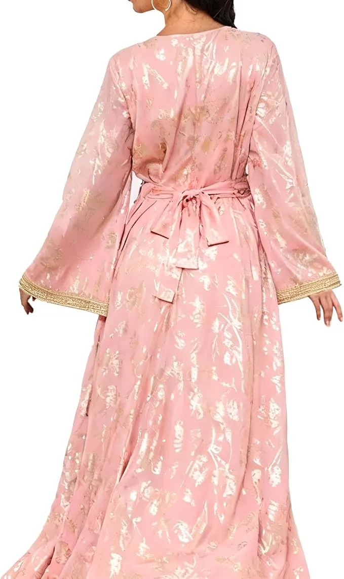 Pink and Gold Moroccan Bridal Caftan