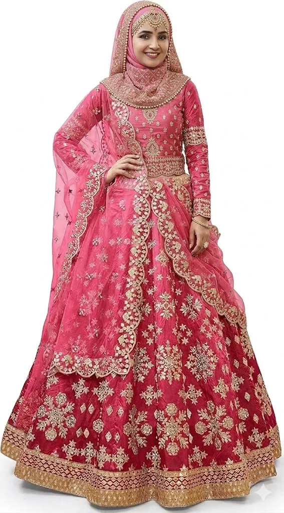 Muslim Bridal Lehenga with Hijab