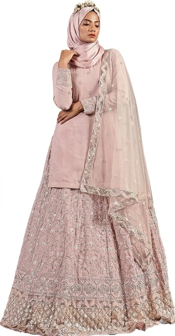 Pink Muslim Lehenga