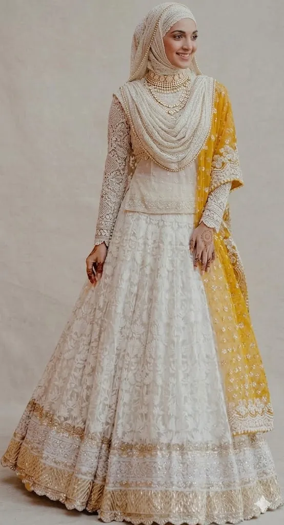 White Muslim Lehenga