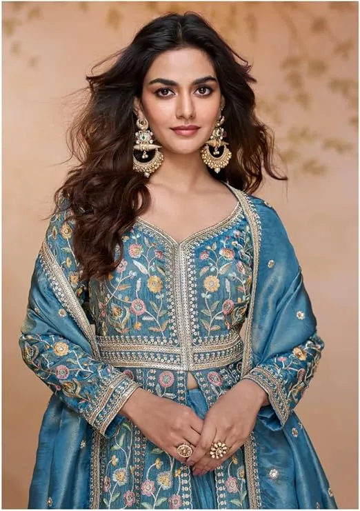 Muslim Wedding Dress Garden Blue