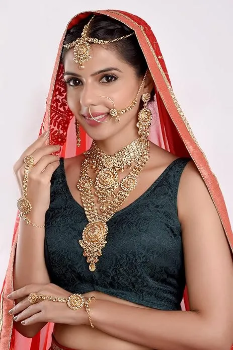 Gold Bridal Jewellery Set - Gold Elegant