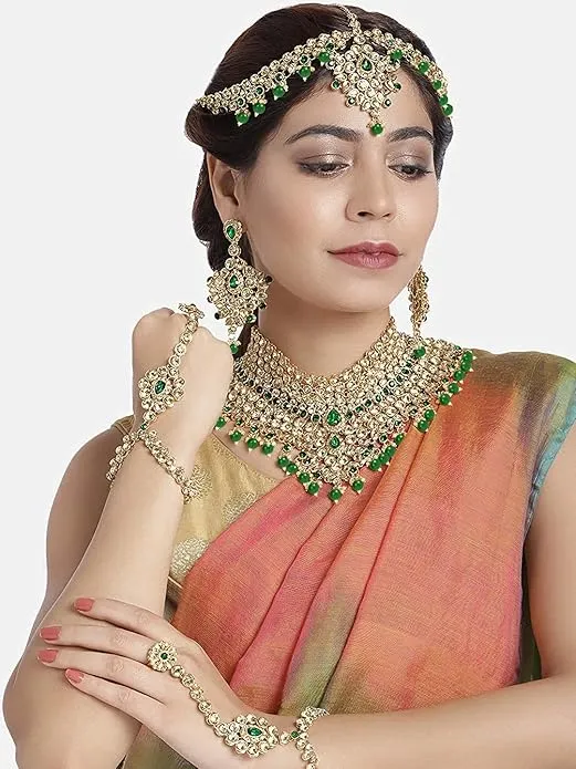 Green Bridal Nikkah Jewelry - Green Modern