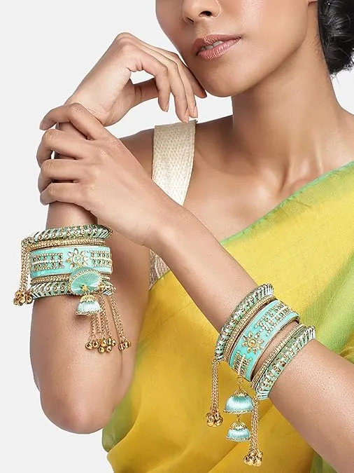 Light Green Bridal Bangles - Green Elegant