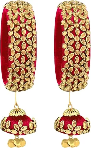 Red Bridal Bangles Set - Red Elegant