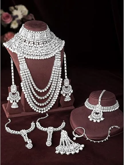 Silver Bridal Jewelry for Nikkah - Silver Elegant