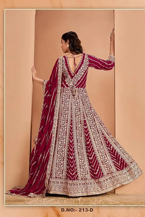 Red Wine Muslim Wedding Dress