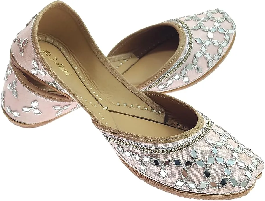 Light pink and silver jutti - Pink Modern
