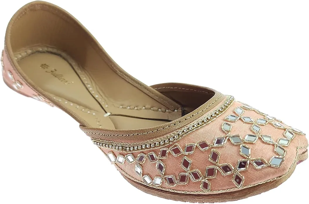 Peach and silver jutti - Peach Modern