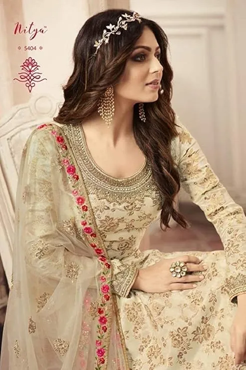 White and Gold Sharara Suit